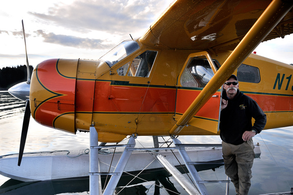 Float Plane Pilot With Plane Kodiak Alaska
