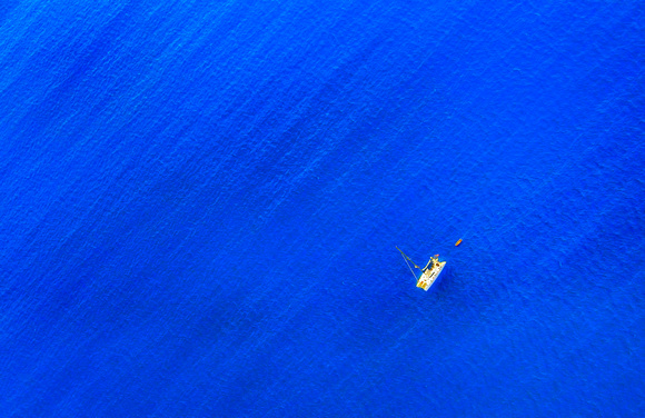 Sailboat Carribean Aerial View