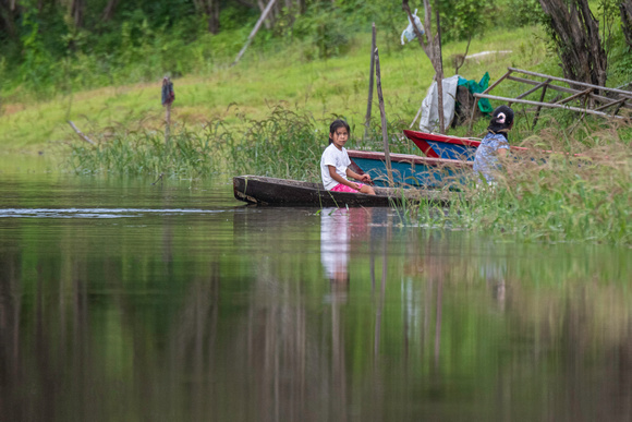 Amazon rainforest dugout canoe