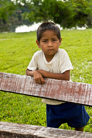 Peruvian Boy in Amazon Village